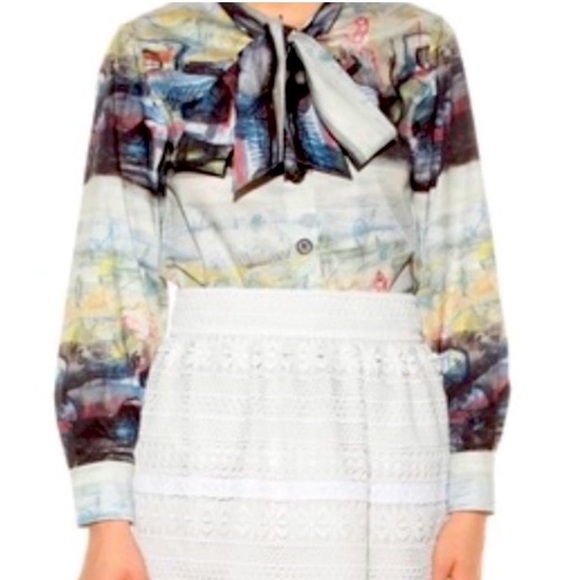 Burberry Tops - Burberry Lobelia Multicolored Bow Blouse Top Shirt